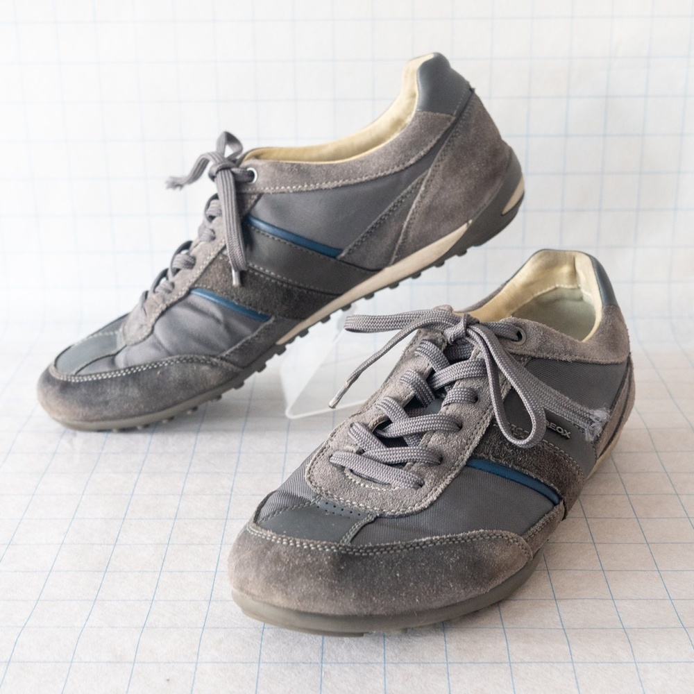 Geox Wells Gray/Blue Men's Casual Sneakers - Size 12 US (43 EU)
